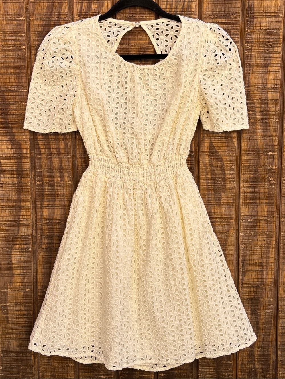 Max + Ash Ivory Cream Colored Eyelet Crochet Dress